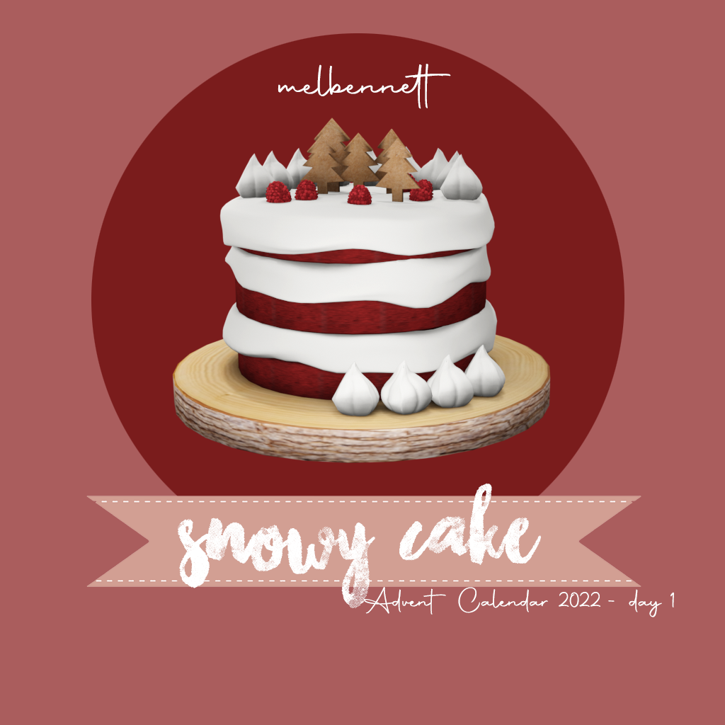 Sims 4 Advent Calendar 2022 1 Snowy Cake Mel